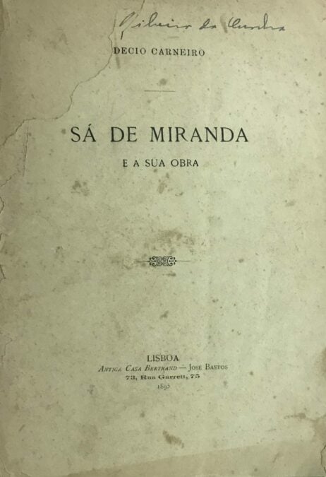 Sá de Miranda e a sua obra
