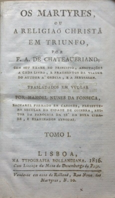 Os Martyres, ou A Religião Christã em Triunfo