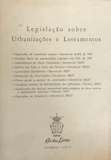 Legislação sobre Urbanizações e Loteamentos