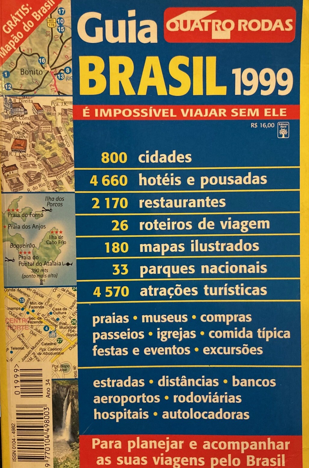 Guia Quatro Rodas Brasil 1999 Livraria Alfarrabista Fernando Santos