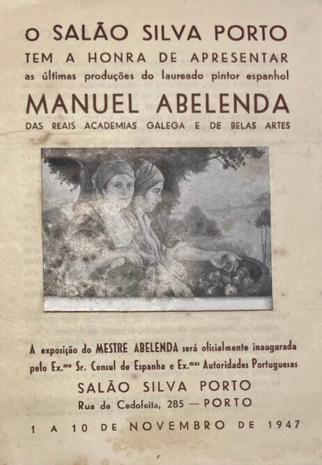 O Salão Silva Porto tem a honra de apresentar as últimas produções do laureado pintor espanhol Manuel Abelenda das Reais Academias Galega e de Belas Artes