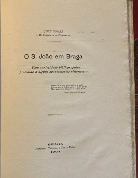 O S. João em Braga - Uma curiosidade bibliographica precedida d'alguns apontamentos historicos - Image 2